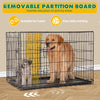 Extra-Large Foldable Metal Dog Crate with Double Doors and Leak-Proof Tray