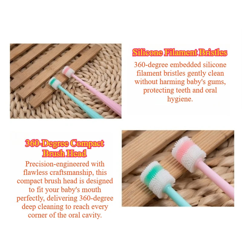360° Soft Silicone Pet Toothbrush for Cats and Small Dogs
