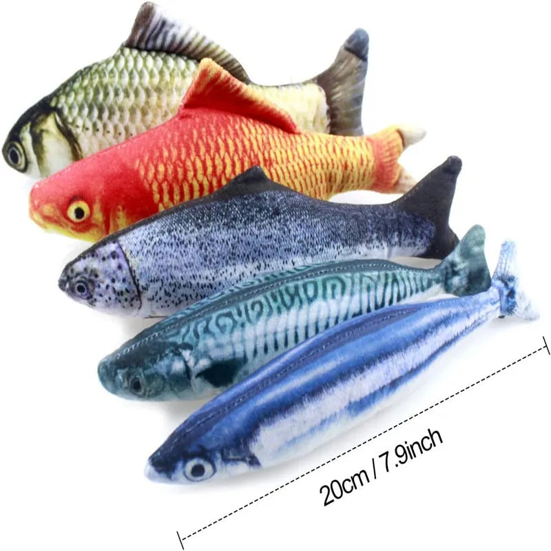 Catnip-Filled Plush Fish Toy 5-Pack for Cats and Kittens
