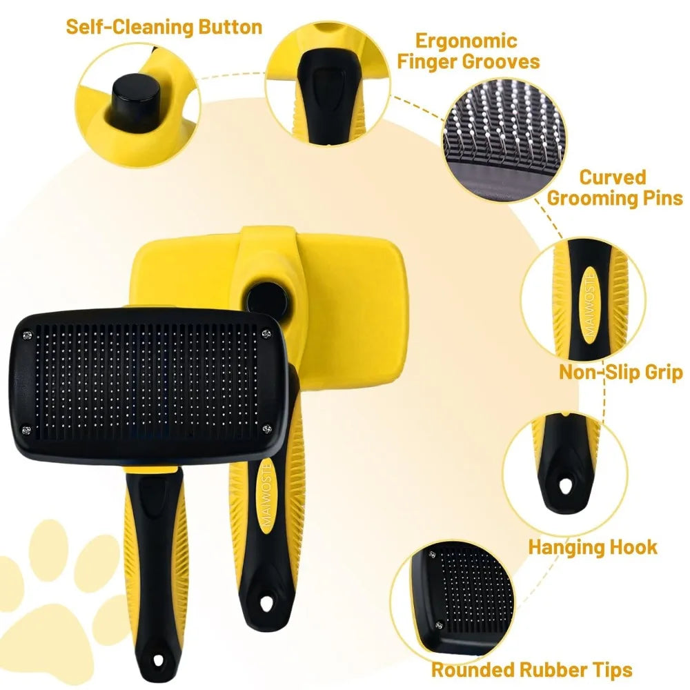 Cat Corner Scratcher with Self-Grooming Bristles and Catnip