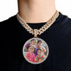 Custom Photo Medallion Pendant Necklace in 18k Gold Finish