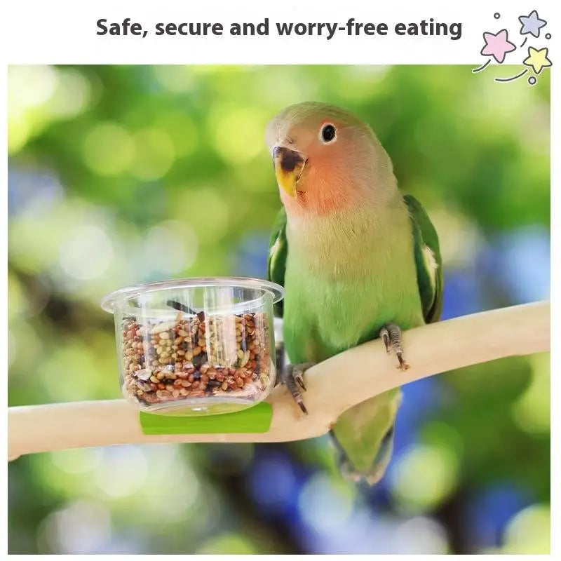 Clip-On Bird Feeder Cup for Parrot Food and Water