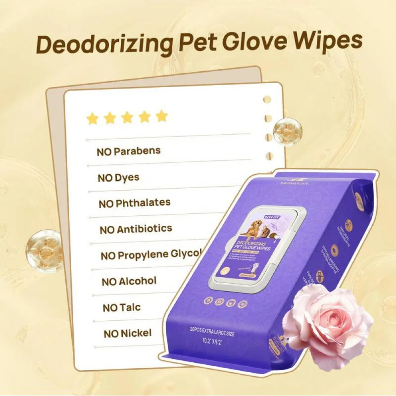 Natural No-Rinse Pet Grooming Wipes