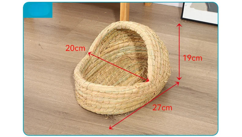 Handwoven Natural Straw Rabbit Grass Mat for Small Pets