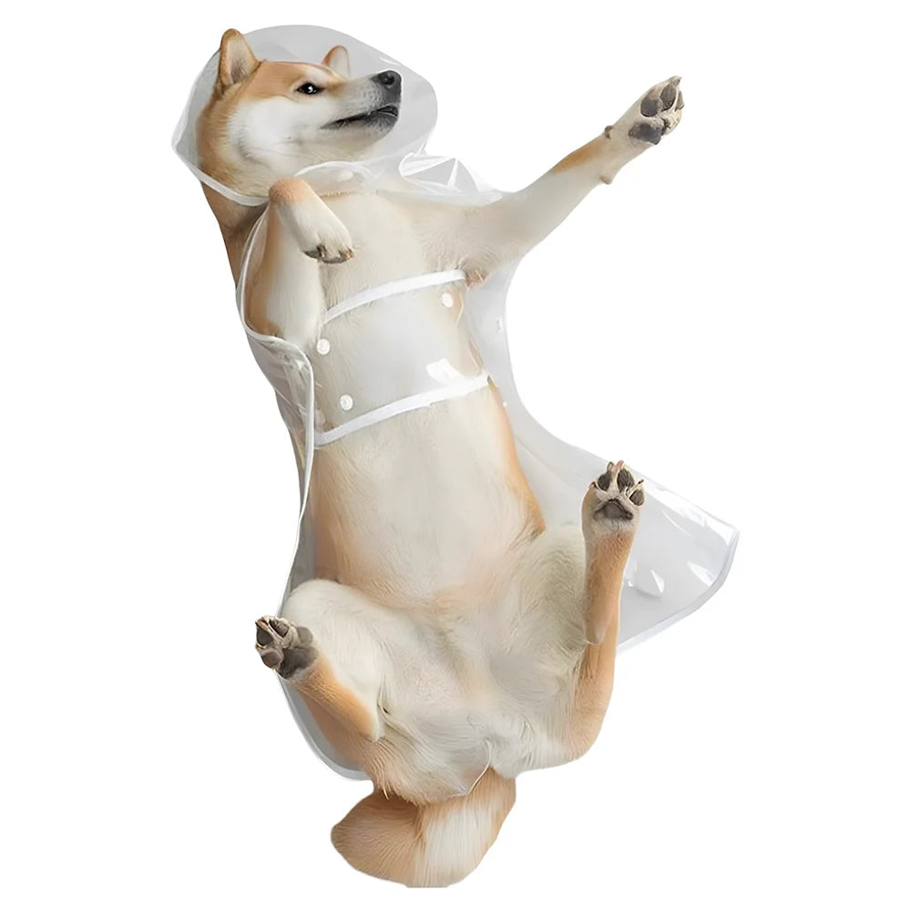 Transparent Waterproof Dog Raincoat for Medium to Large Dogs