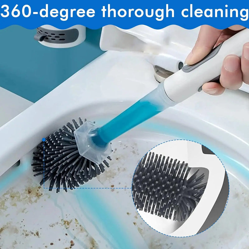 Porte-brosse WC mural réutilisable avec long manche