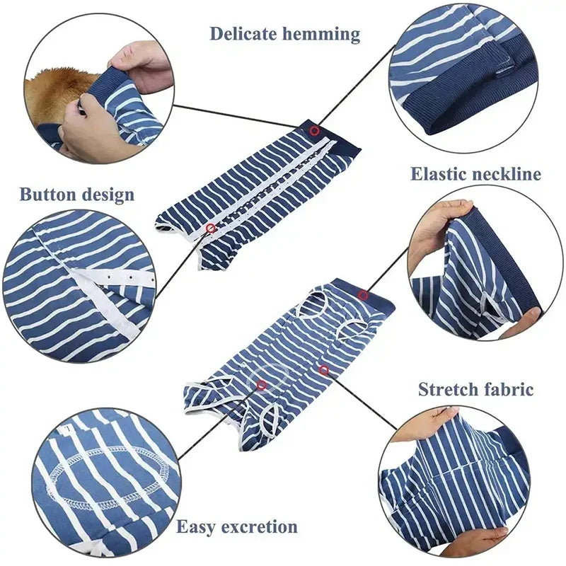 Breathable Pet Recovery Suit for Dogs and Cats