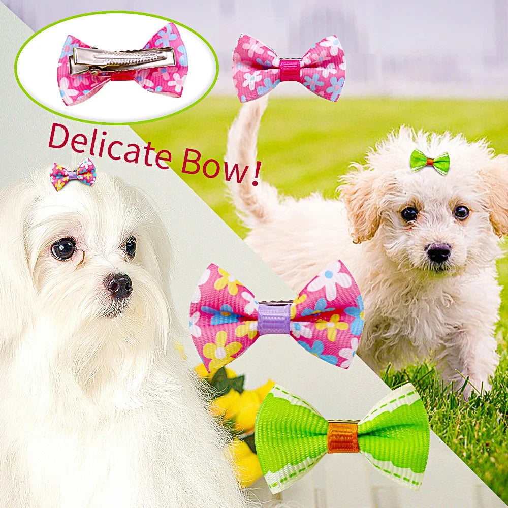 Pet Hair Bow Clips for Dogs and Cats
