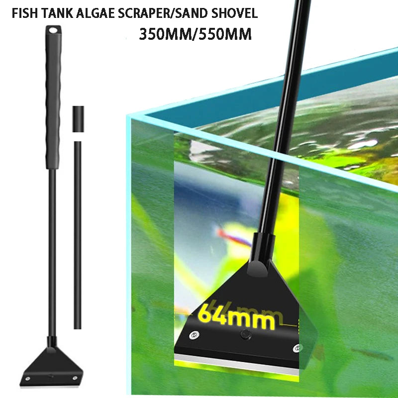 Racleur d'algues pour aquarium avec 5 lames de rechange