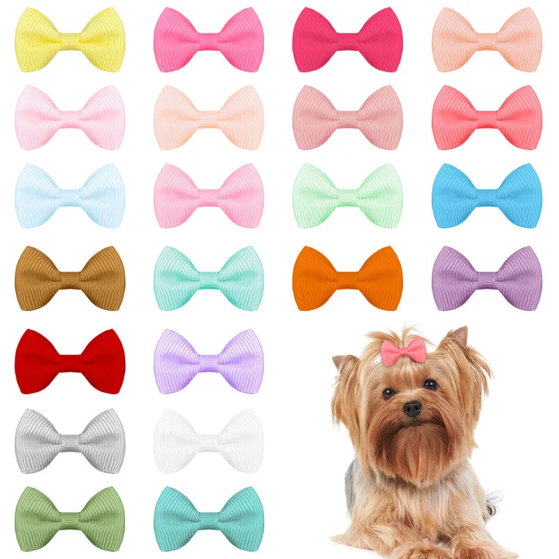 Handmade Pet Hair Clips - Colorful Bow Hairpins for Dogs and Cats