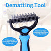 2-in-1 Pet Deshedding Brush for Dogs and Cats