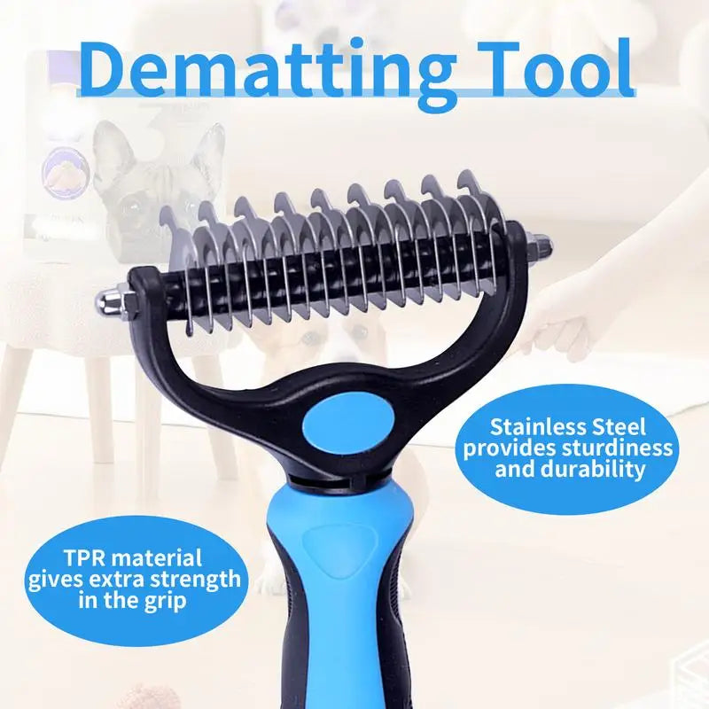 2-in-1 Pet Deshedding Brush for Dogs and Cats
