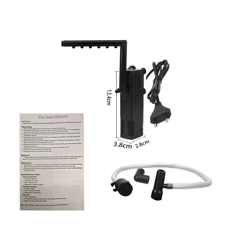 Pompe de filtre submersible pour aquarium avec éponge