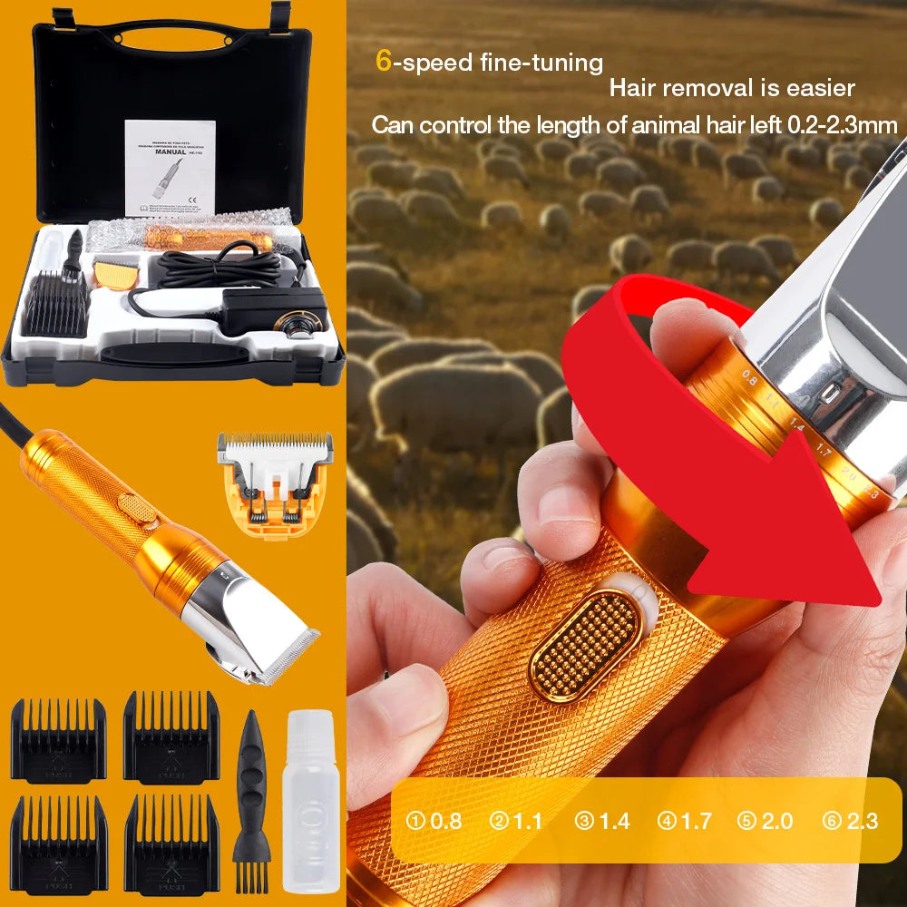 12V Professional Electric Pet Grooming Clippers for Cats, Dogs, and Rabbits
