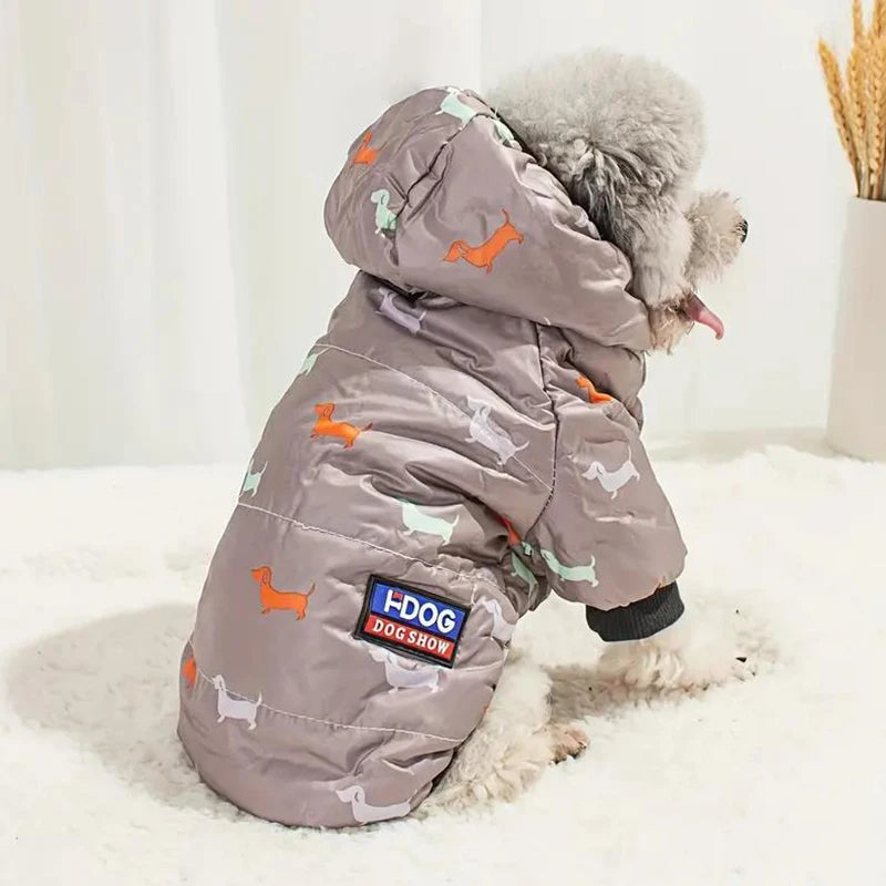 Fleece-Lined Hooded Coat for Dogs and Cats