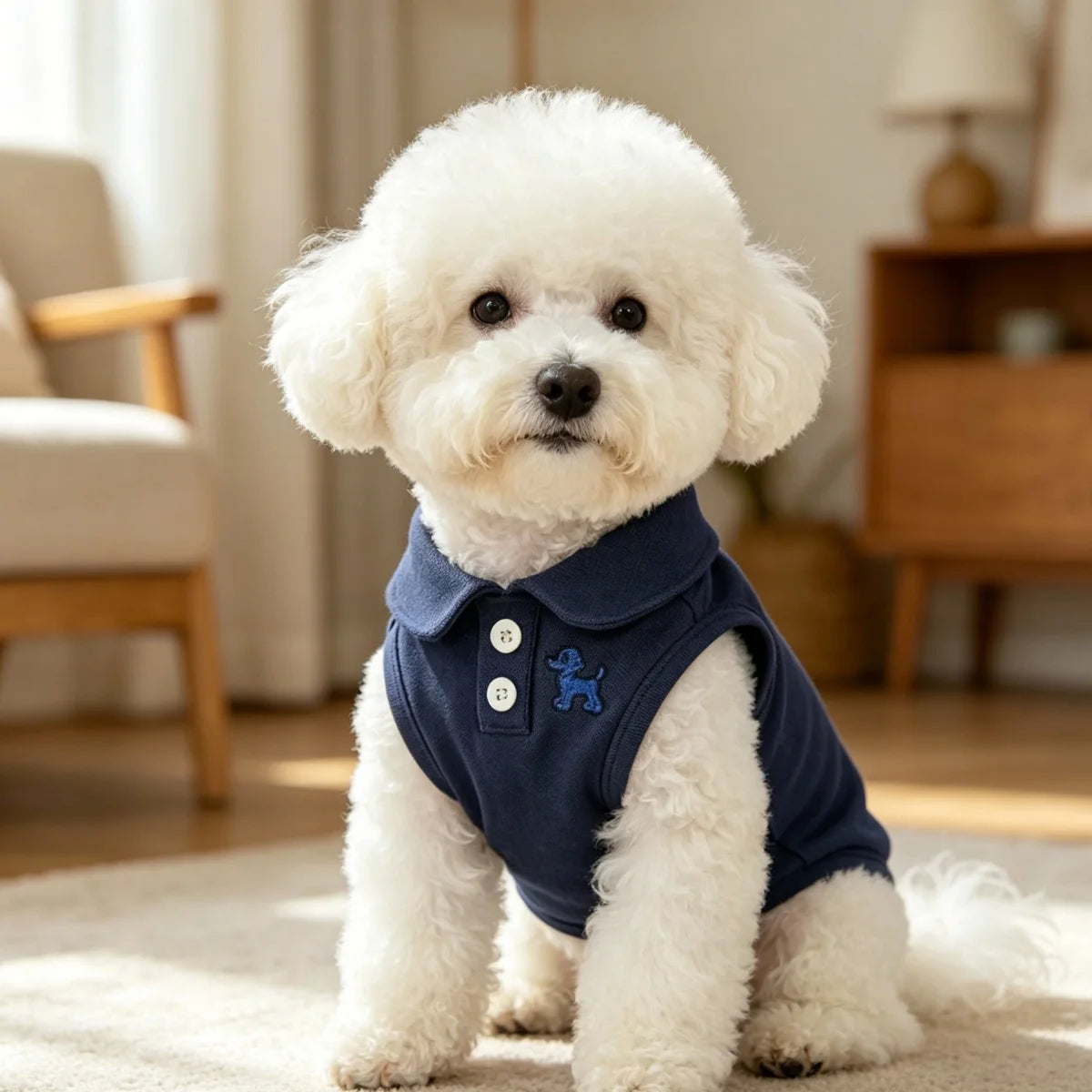 Breathable Solid Color Polo Shirt for Cats and Small Dogs