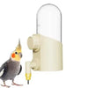 Beiger wiederverwendbarer Vogel-Wassergefähr mit klarem Kuppel und gelber Vogelfigur.