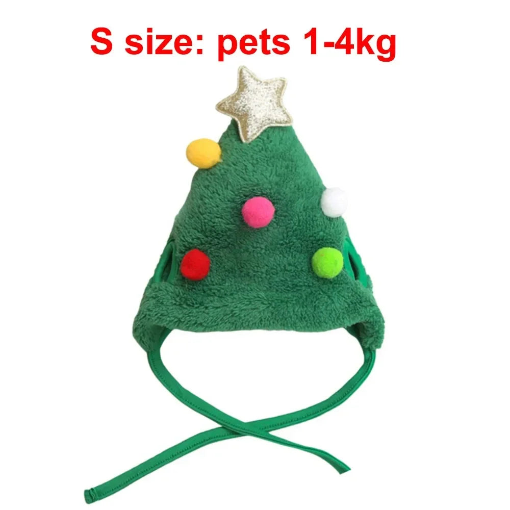 Christmas Pet Hat and Bandana Set for Cats and Small Dogs