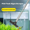 Telescopic Aquarium Algae Scraper with Stainless Steel Pole and Silicone Head