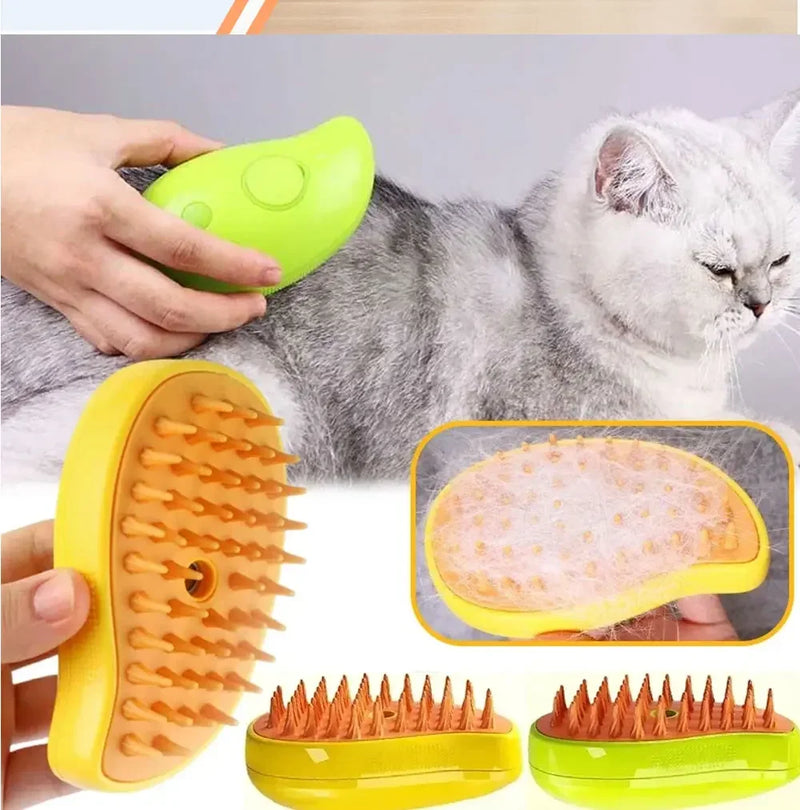 Brosse de toilettage à vapeur pour chats et chiens