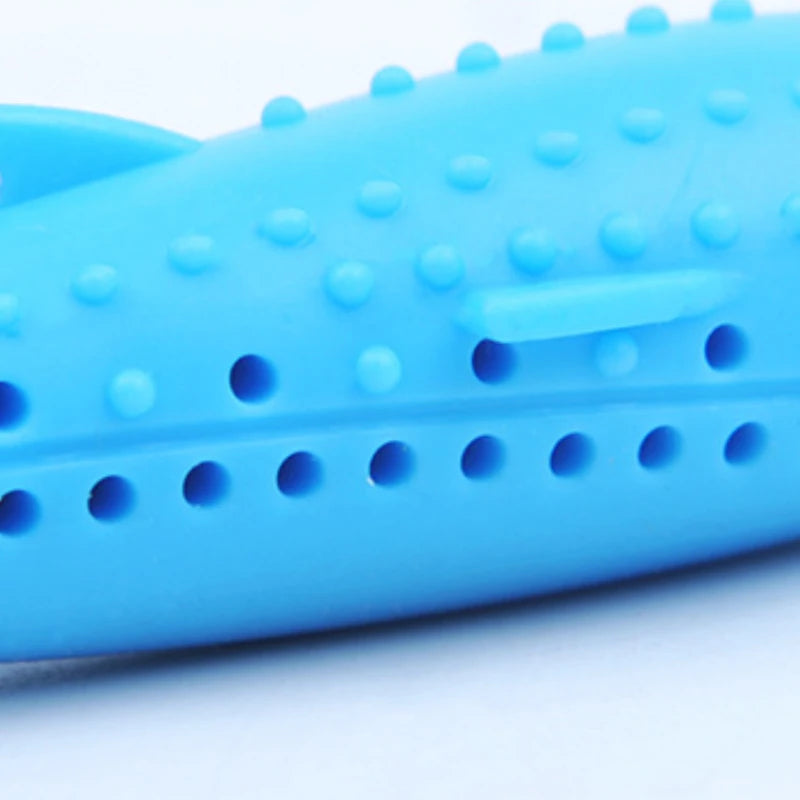 Cat Teeth Brushing Toy: Fish-Shaped Silicone Chew Toy