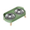 Colorful Double Dog Bowl Set with Stainless Steel and Plastic Base