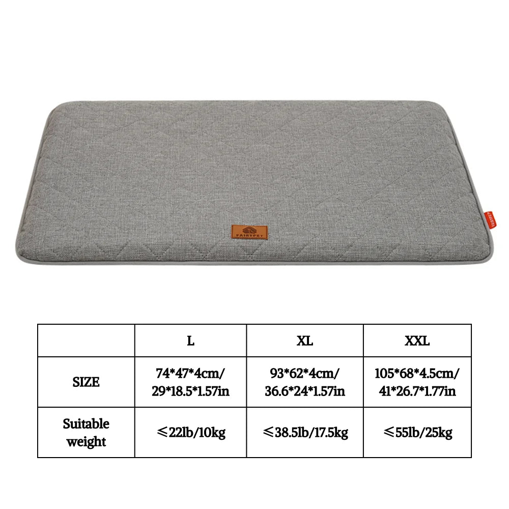 Gray washable dog sleeping mat suitable for crate and kennel use