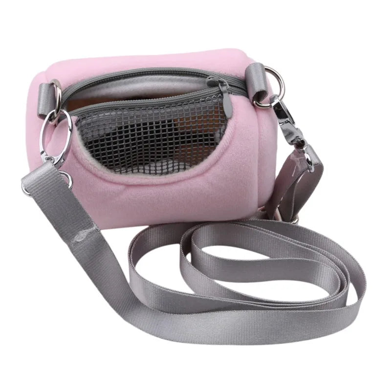 Mesh-Panel Hamster Crossbody Carrier