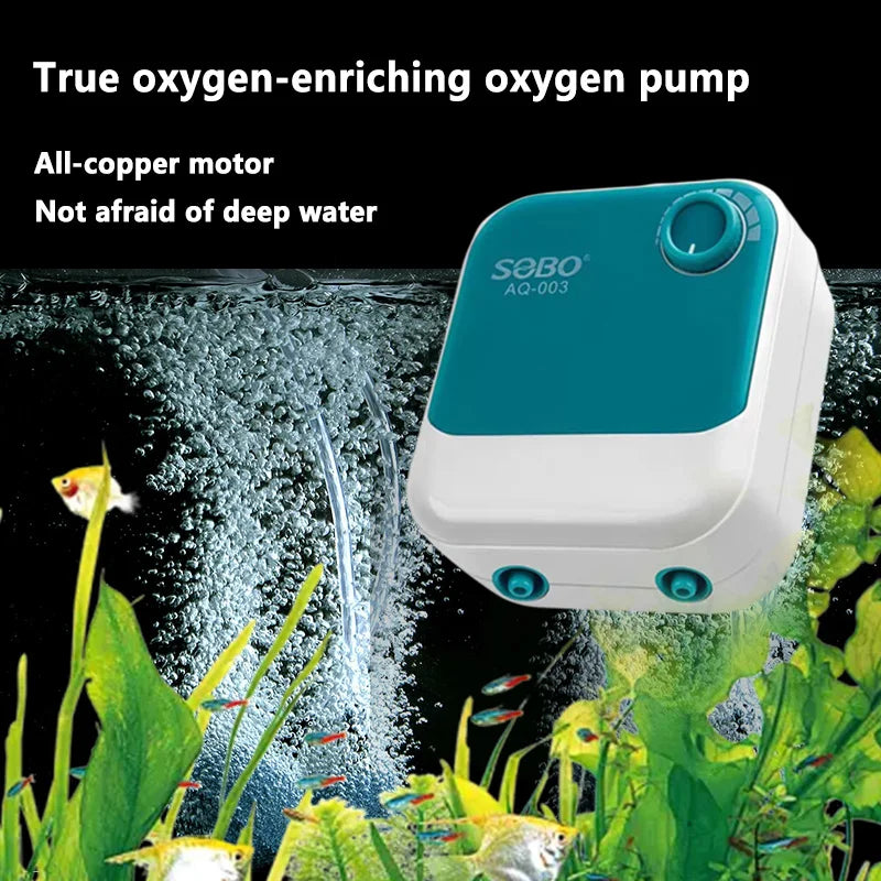 Adjustable Aquarium Air Pump with Powerful Oxygen Output
