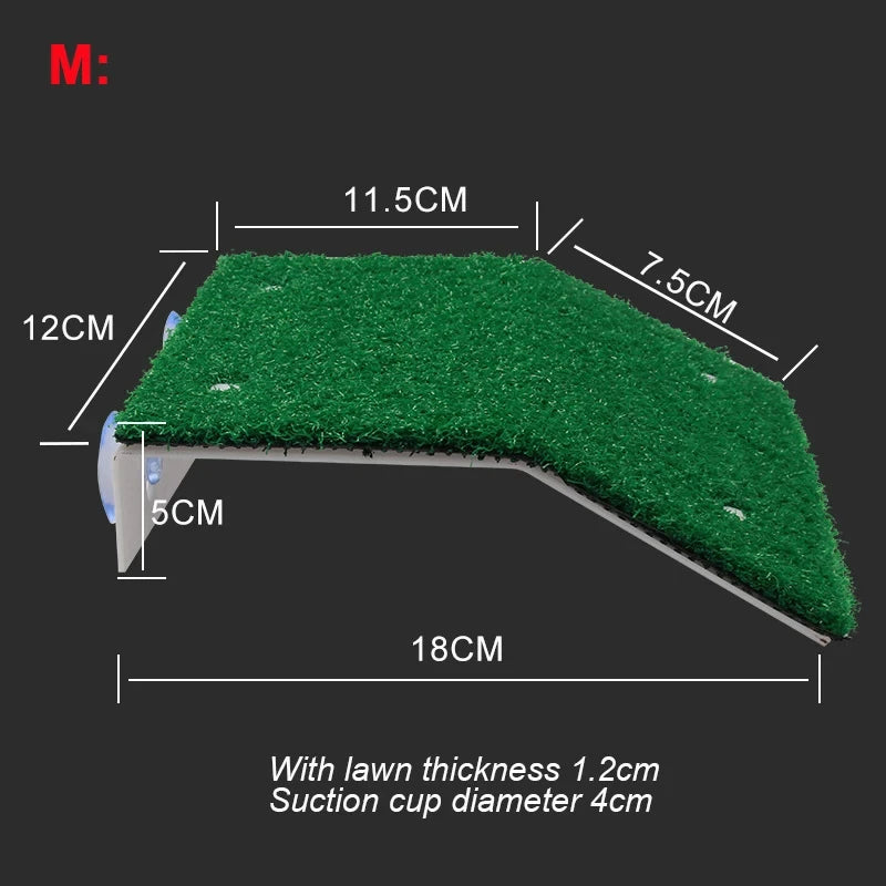 Turtle Basking Platform with Simulation Lawn Ramp