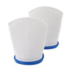 A white pool filter bag is shown, designed for sand and silt removal.