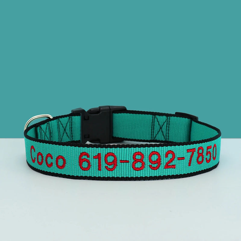 Personalisierte bestickte Nylon-Hundehalsband