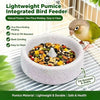 Natural Pumice Feeding Bowl with Anti-Tip Base for Small Parrots