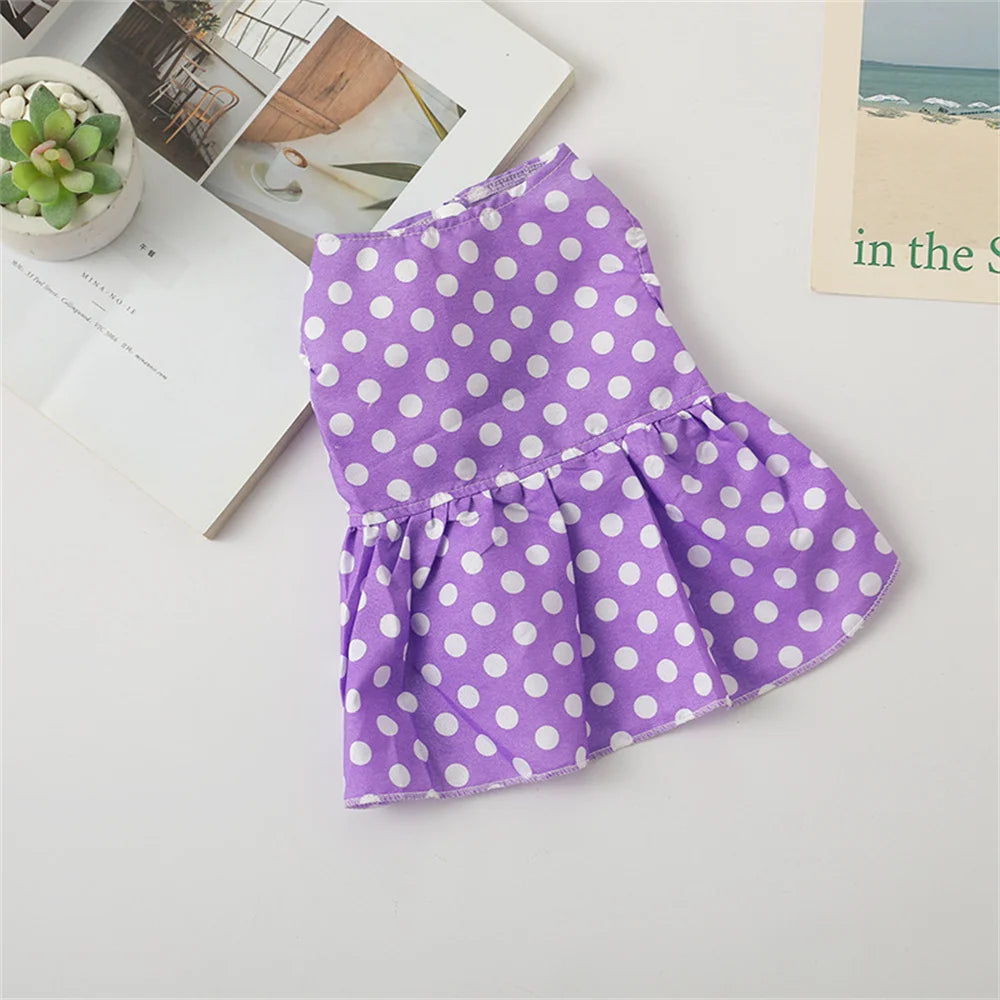 Polka Dot Dog Skirt Dress for Small Breeds