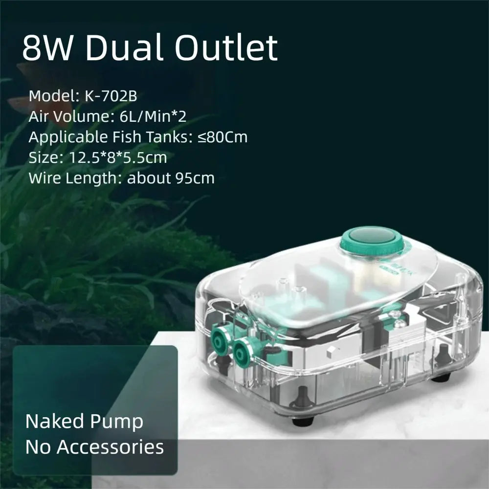 Ultra-Quiet Aquarium Air Pump with Adjustable Flow