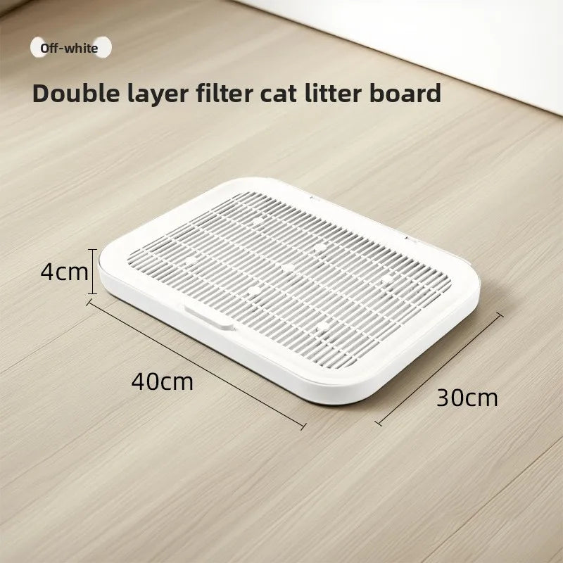 Double-Layer Cat Litter Mat with Non-Slip Base