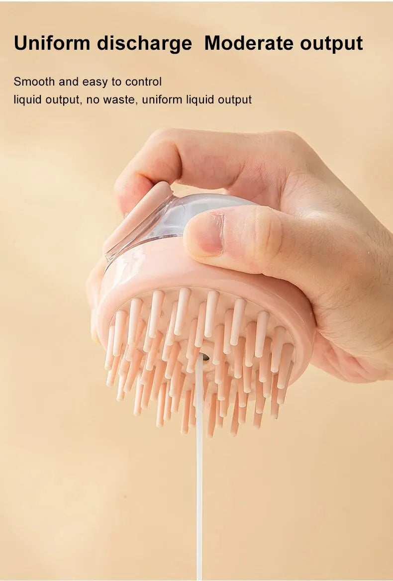 Silikon-Bürste für Haustiere mit Shampoo-Spender