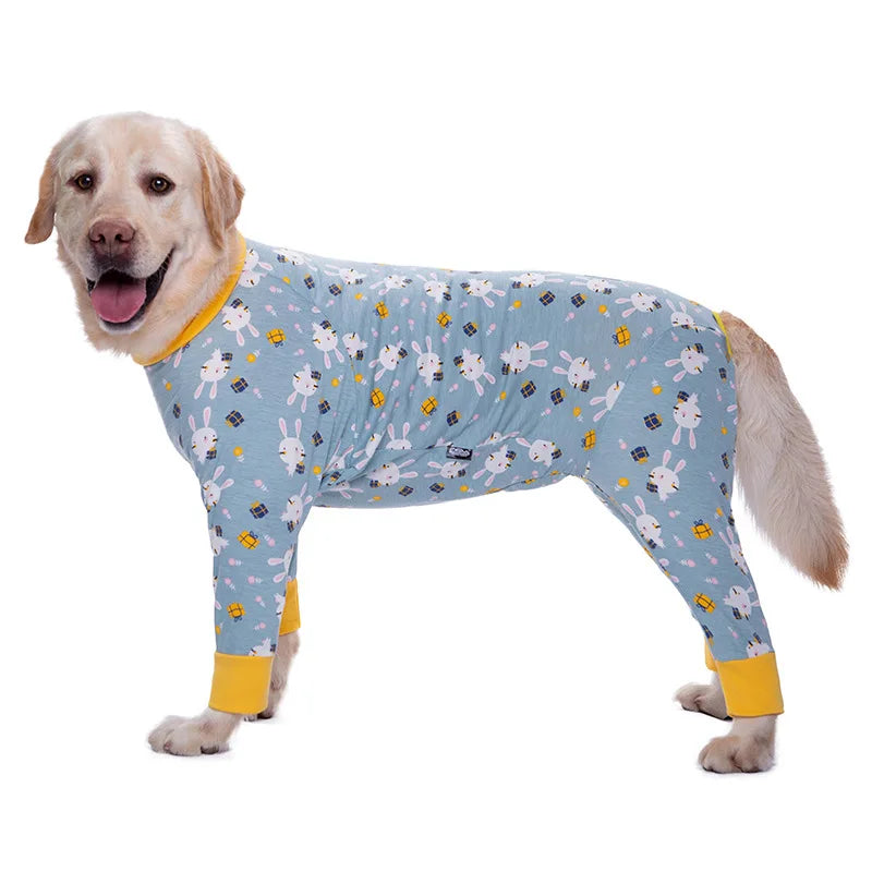 Cartoon Print Cotton Pajamas for Medium and Large Dogs