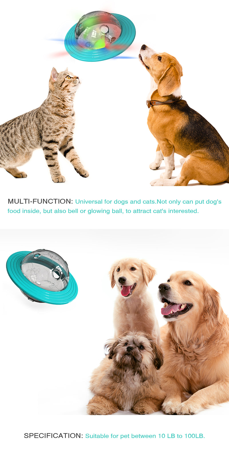 Dog Interactive Food Dispensing Treat Ball - Slow Feed Training Toy