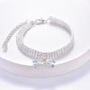 Crystal Rhinestone Dog Collar with Bone Pendant