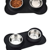 Double Dog Bowl Set with Anti-Slip Silicone Mat