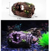 Rustic Resin Barrel Aquarium Ornament with Moss Accents