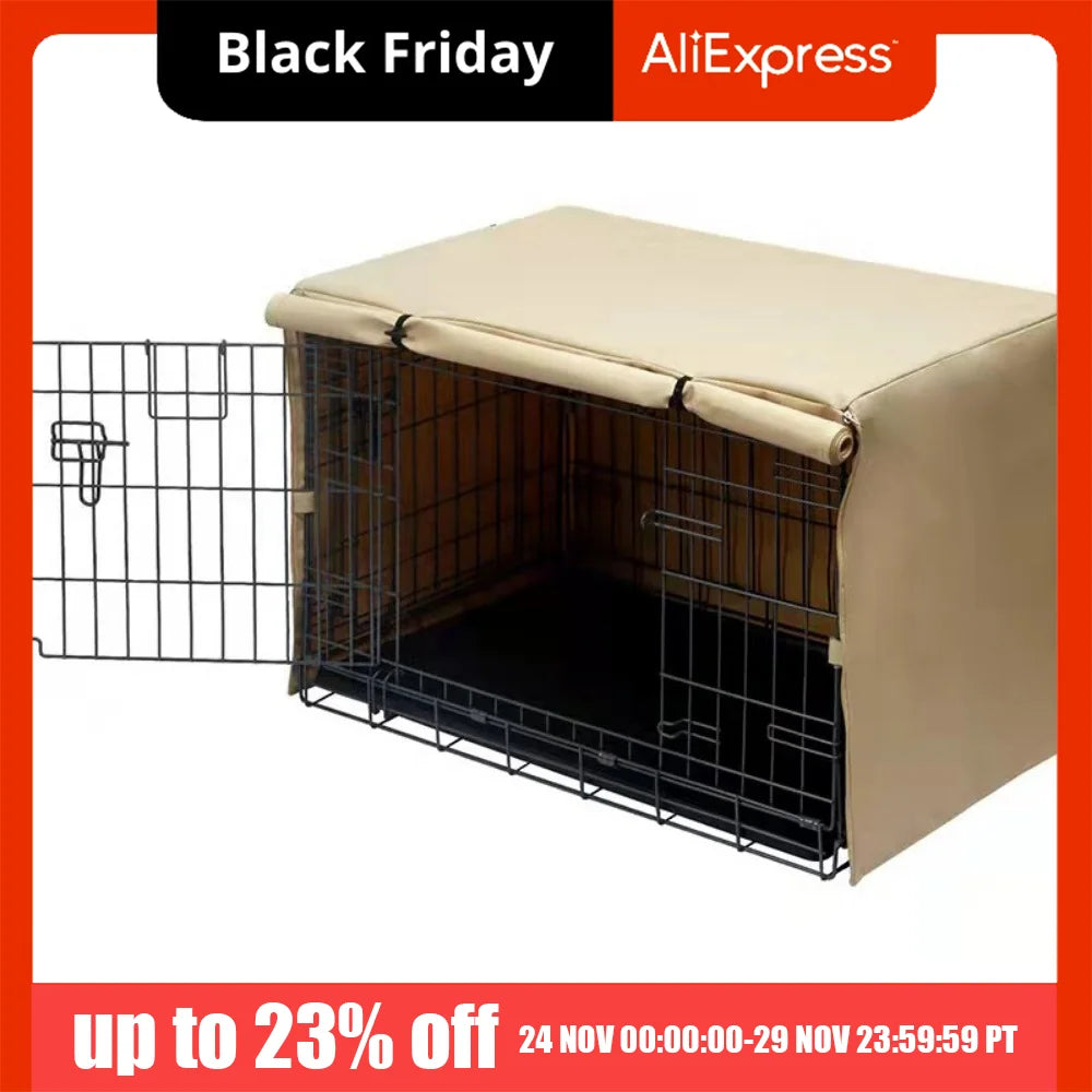 All-Season Waterproof Dog Crate Cover with Mesh Ventilation