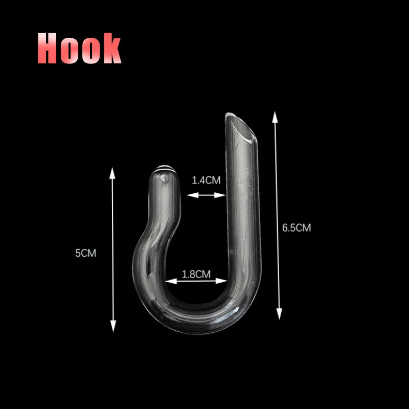 A clear U-shaped CO2 drop checker for aquariums, shown against a black background.
