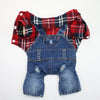 Classic Plaid Denim Jumpsuit for Small Dogs