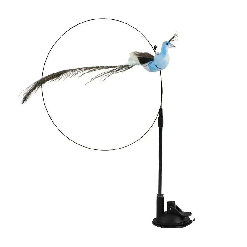 Jouet Interactif pour Chat en Forme de Paon avec Clochette