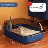 Semi-Enclosed Cat Litter Box with High Splash Guard
