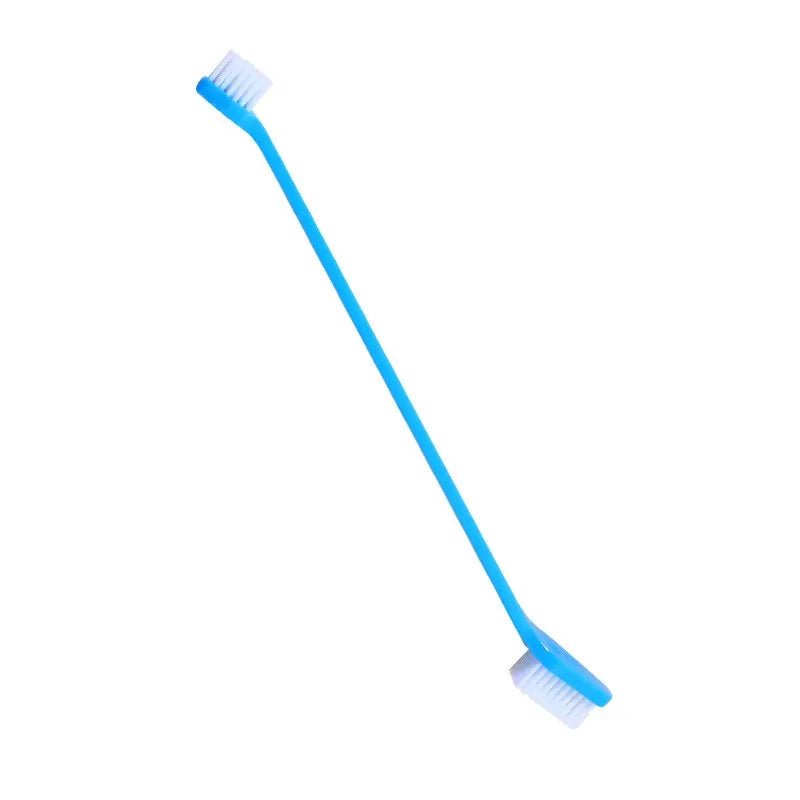 Long-Handle Double-Head Pet Toothbrush Set for Dogs and Cats