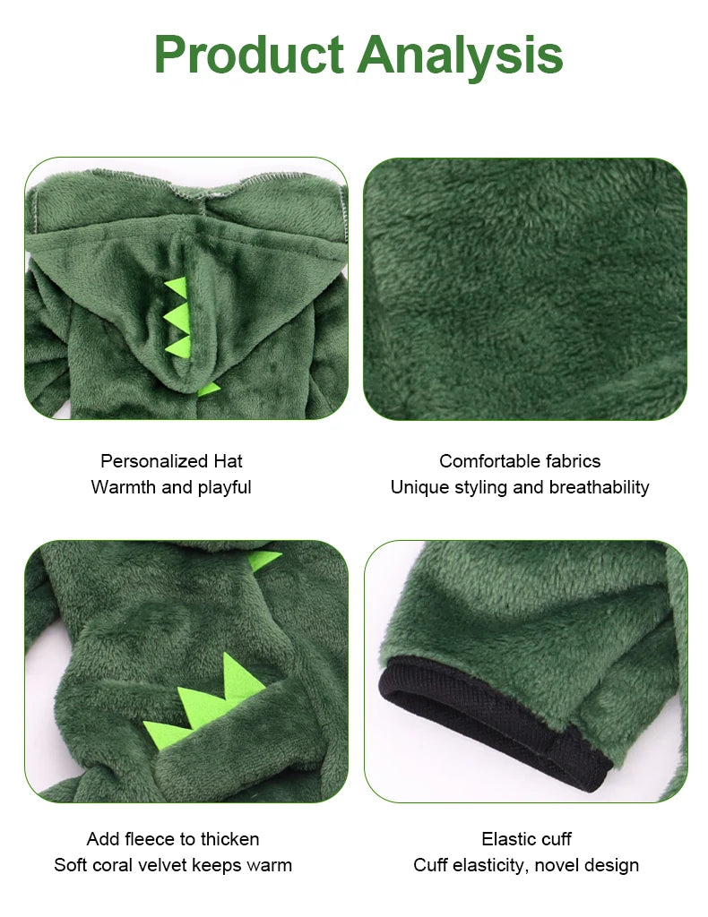 Dinosaur Costume Hoodie for Small Dogs and Cats
