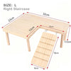 L-Shaped Wooden Hamster Platform with Stairs